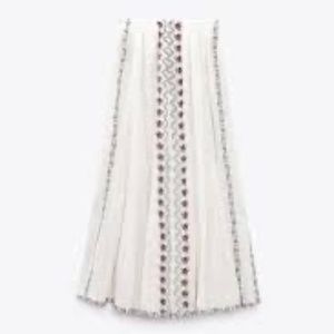 Zara long embroidered skirt
